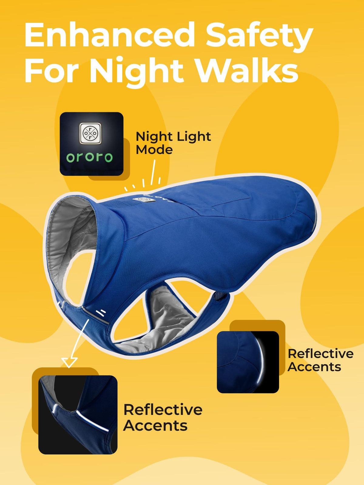 Heated Dog Vest with Battery & Reflective Strips, 4 Heating Zones