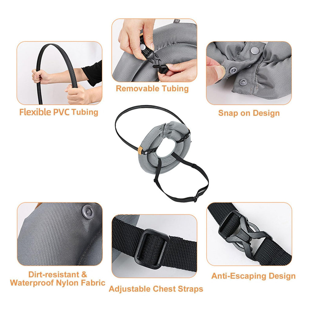 Blind Dog Harness Guiding Device with Adjustable Anti-Collision Ring