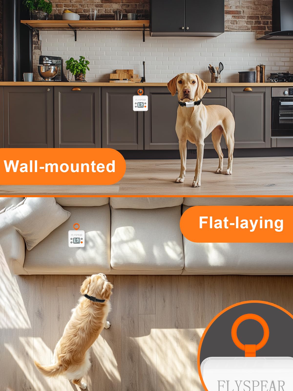 Wireless Pet Barrier System with 2 Transmitters & Adjustable Range Collar