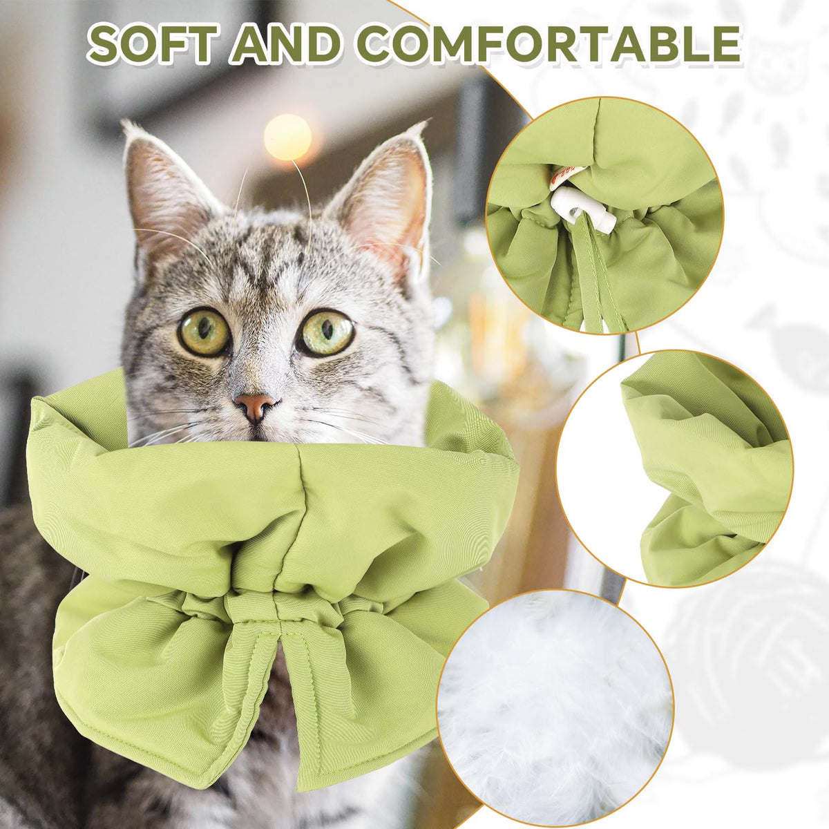 Adjustable Soft Recovery Collar for Dogs & Cats, Waterproof Design