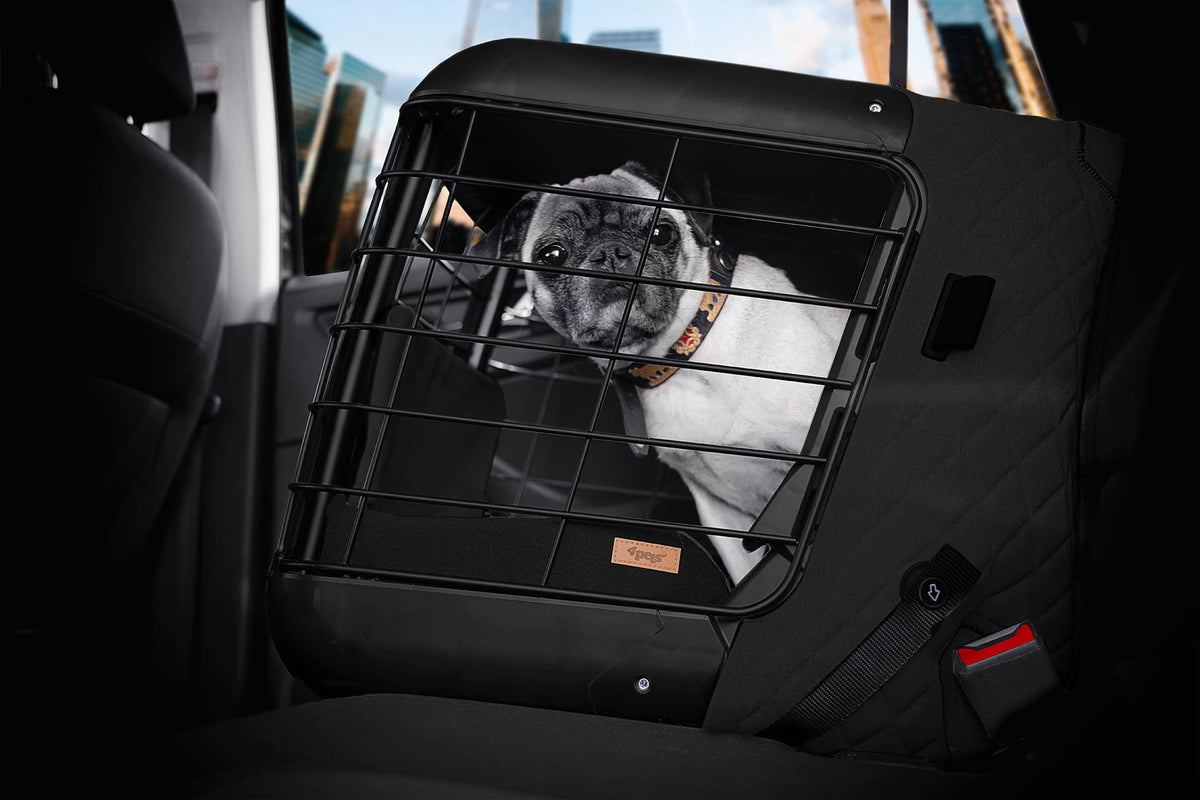 Crash-Tested Pet Car Carrier with ISOFIX & Seat Belt Compatibility, Up to 33 lbs