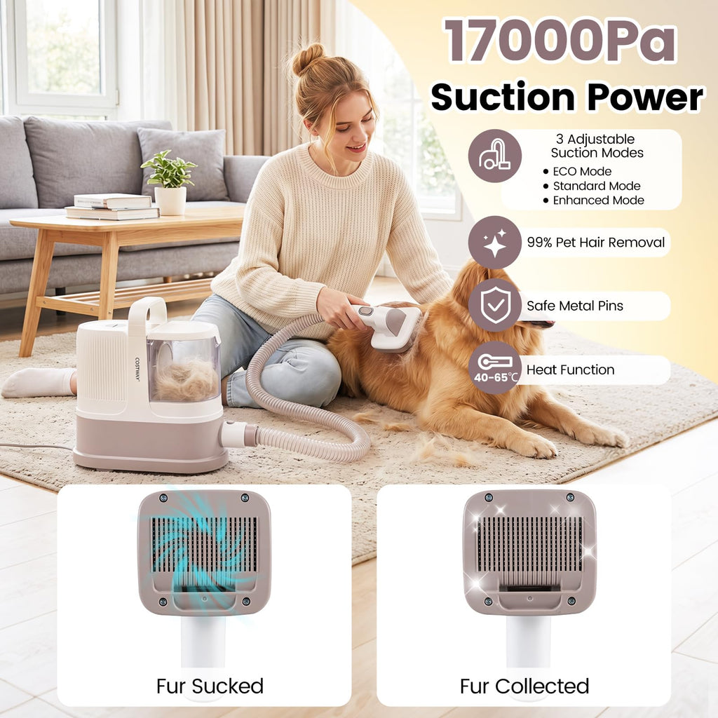 PETSITE 9-in-1 Dog Grooming Vacuum Kit for Shedding