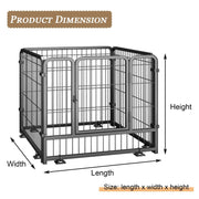 Fireplace Safety Fence, Metal Play Yard for Pet/Dog with Door
