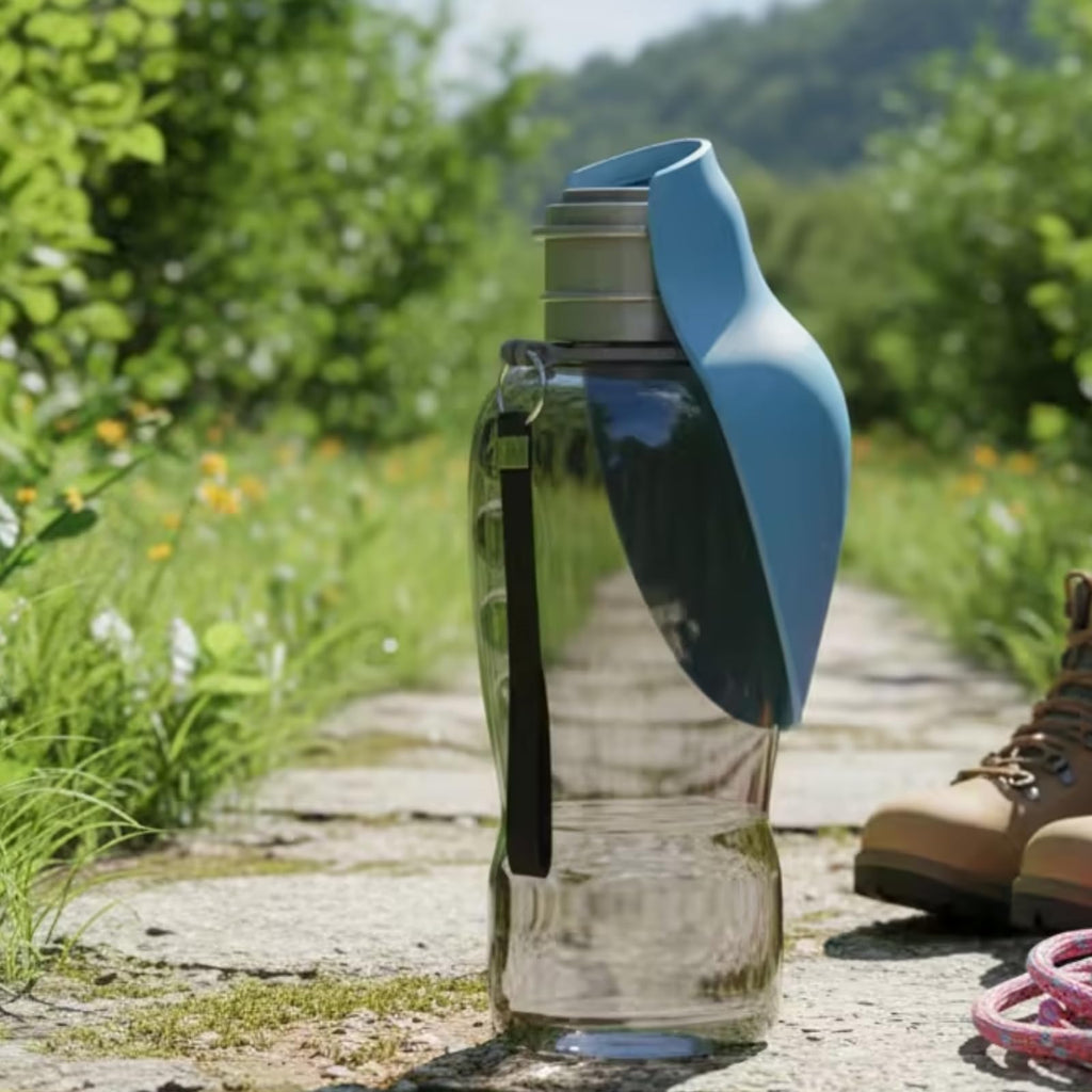 Portable Dog Water Bottle with Flip Lid for Outdoor Travel & Walks