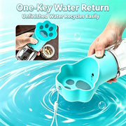 Portable Dog Water Bottle for Travel – 2-in-1 with Food Container