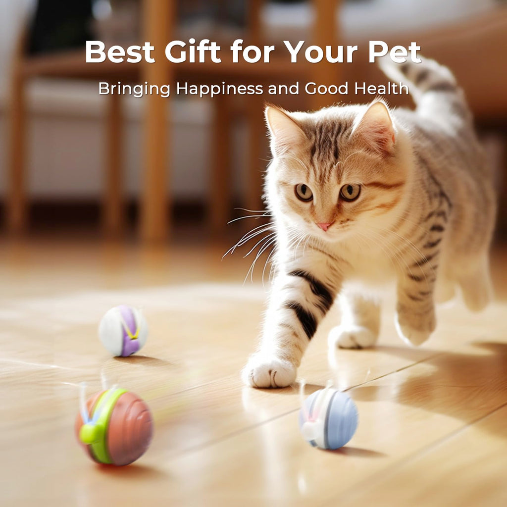 Smart Rechargeable Interactive Cat Toy with LED Lights & Motion Sensor