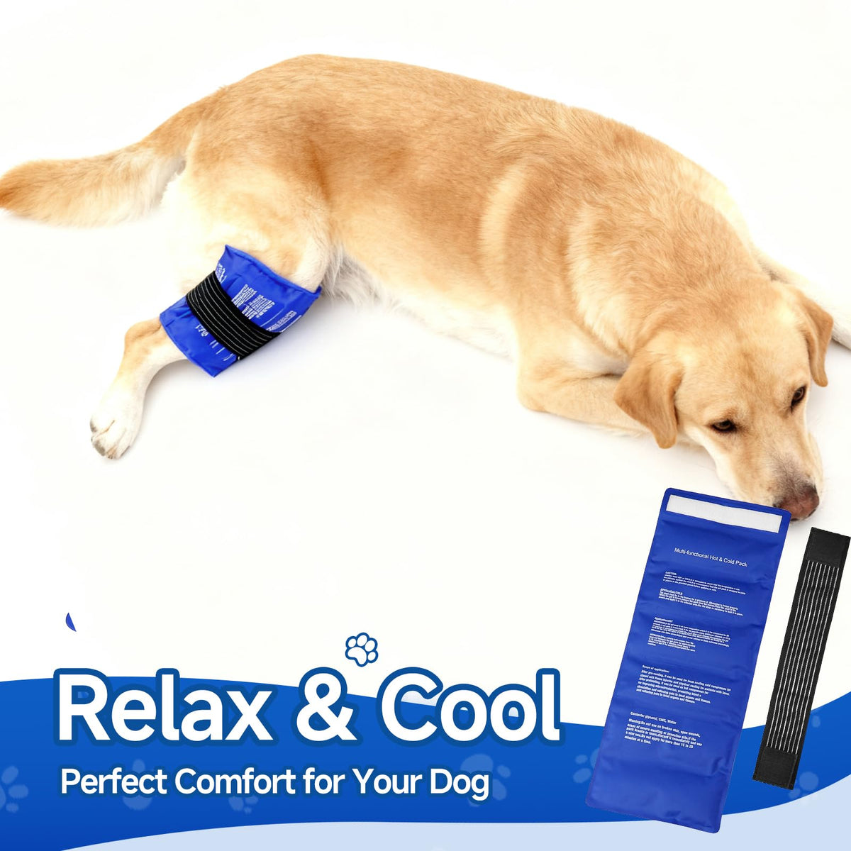 Reusable Hot & Cold Gel Wrap for Dogs, Joint & Muscle Relief