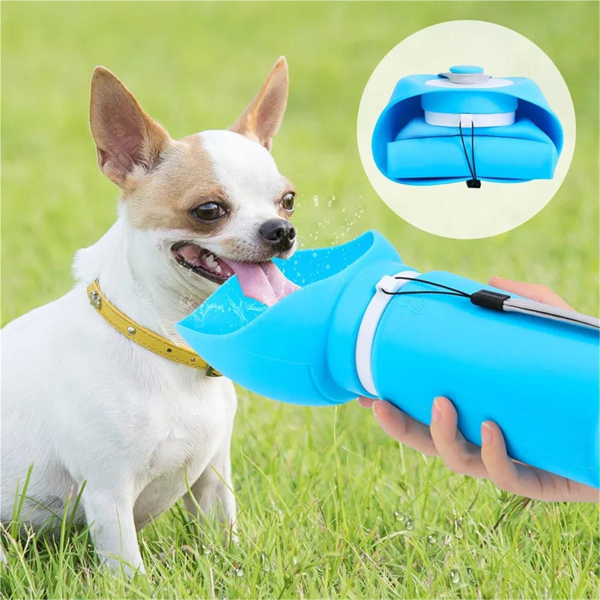 Portable Foldable Pet Water Bottle for Dogs and Cats-550ml Silicone Feeder