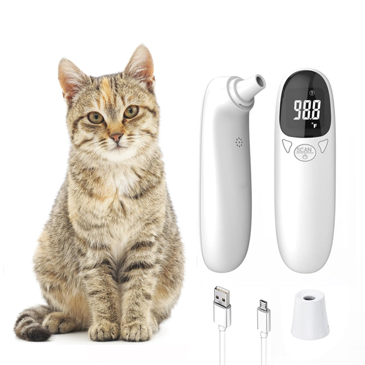 1-Second Pet Thermometer for Dogs & Cats, Fast Temperature Monitoring