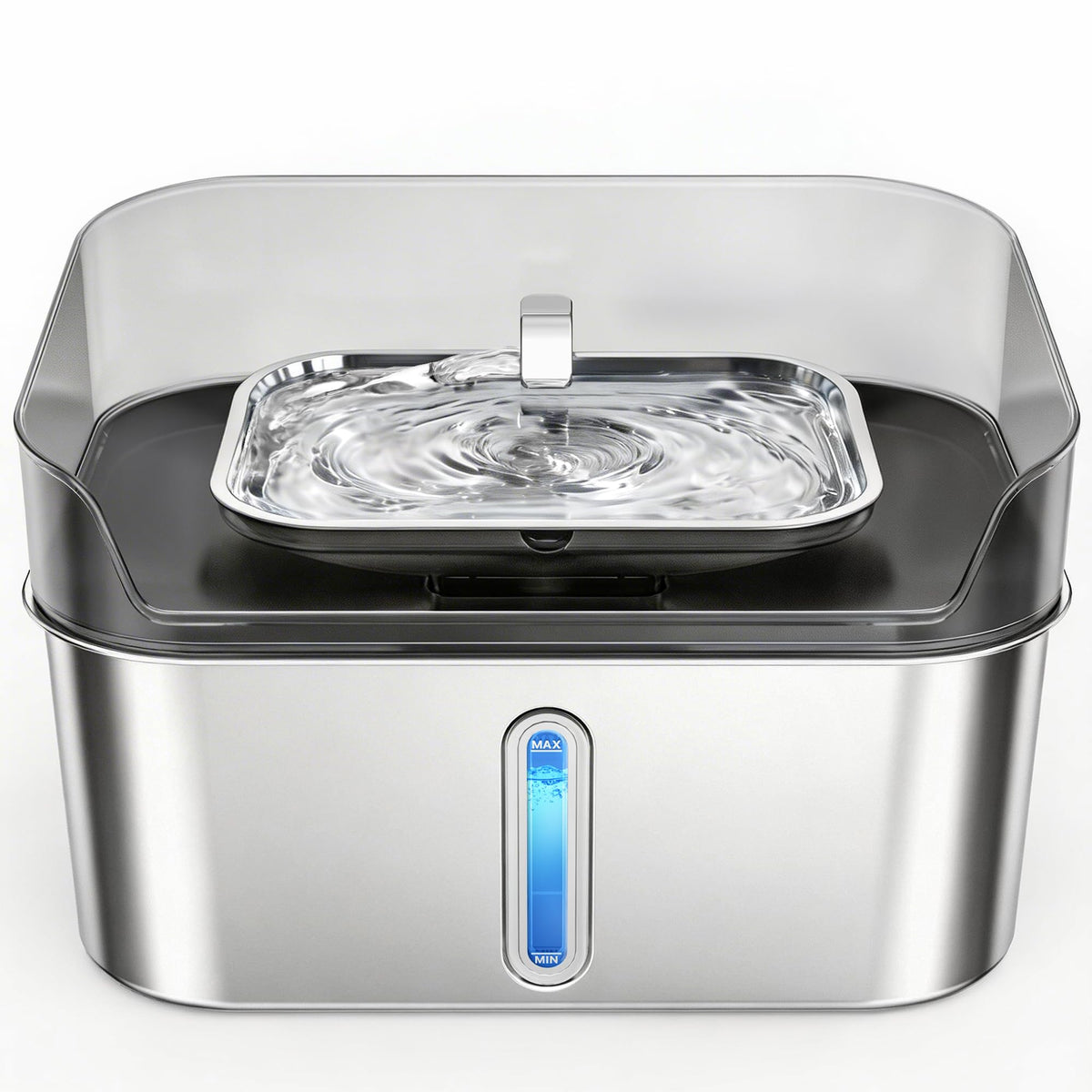 8L Stainless Steel Pet Water Fountain with Ultra-Quiet Pump for Dogs & Cats