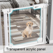 Clear Acrylic Pet Gate with Auto-Close & Hold Open Feature