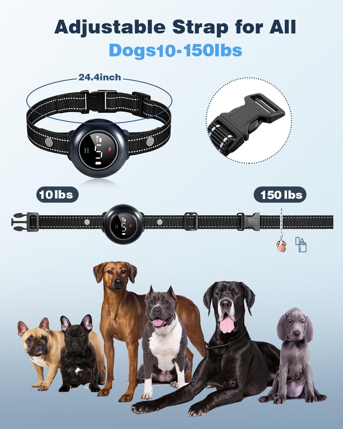 2-in-1 Dog Training Collar with Remote, Beep, Vibration & Shock Modes