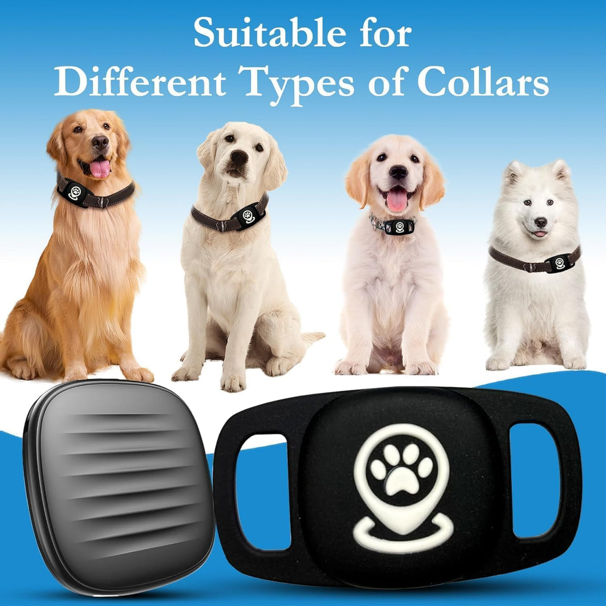 Pet Tracker for Dogs, Dog Tracker Smart Pet Location Tracker with Holder, Smart Item Finder, MFi Certificated Dog Tracking Device, No Monthly Fee, Works with Find My(iOS Only)