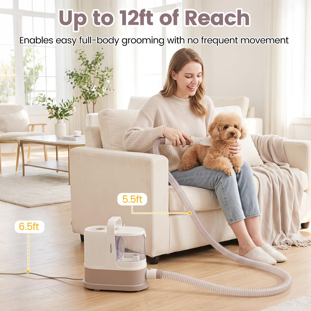 PETSITE 9-in-1 Dog Grooming Vacuum Kit for Shedding