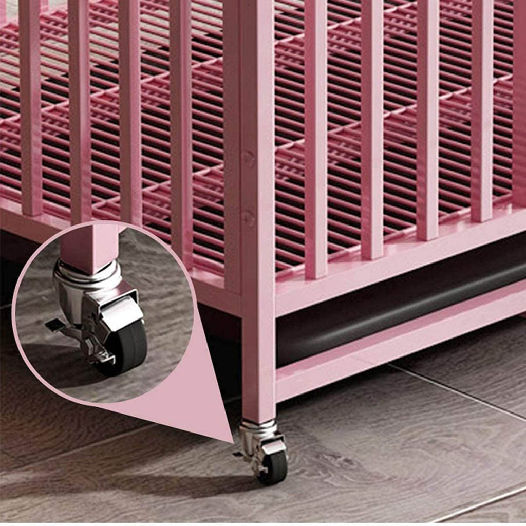 110cm Metal Dog Crate with Folding Design & Toilet Tray