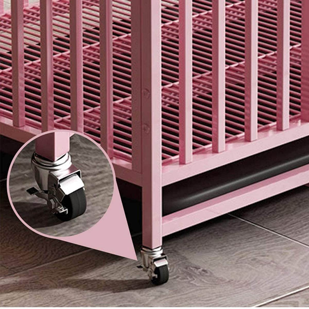 110cm Metal Dog Crate with Folding Design & Toilet Tray