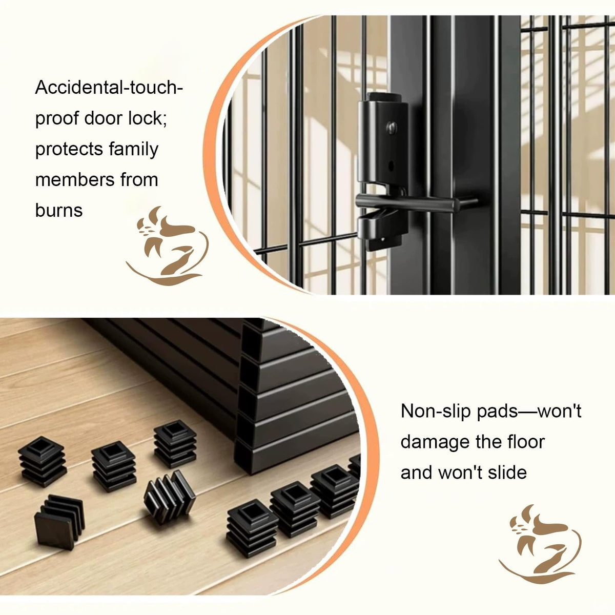 Fireplace Safety Fence, Metal Play Yard for Pet/Dog with Door