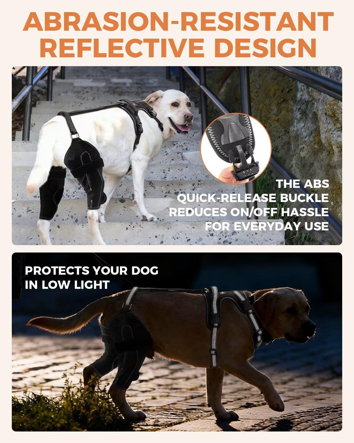 LISPOO Dog Knee Brace – Rear Leg Support for Luxating Patella,Both Legs