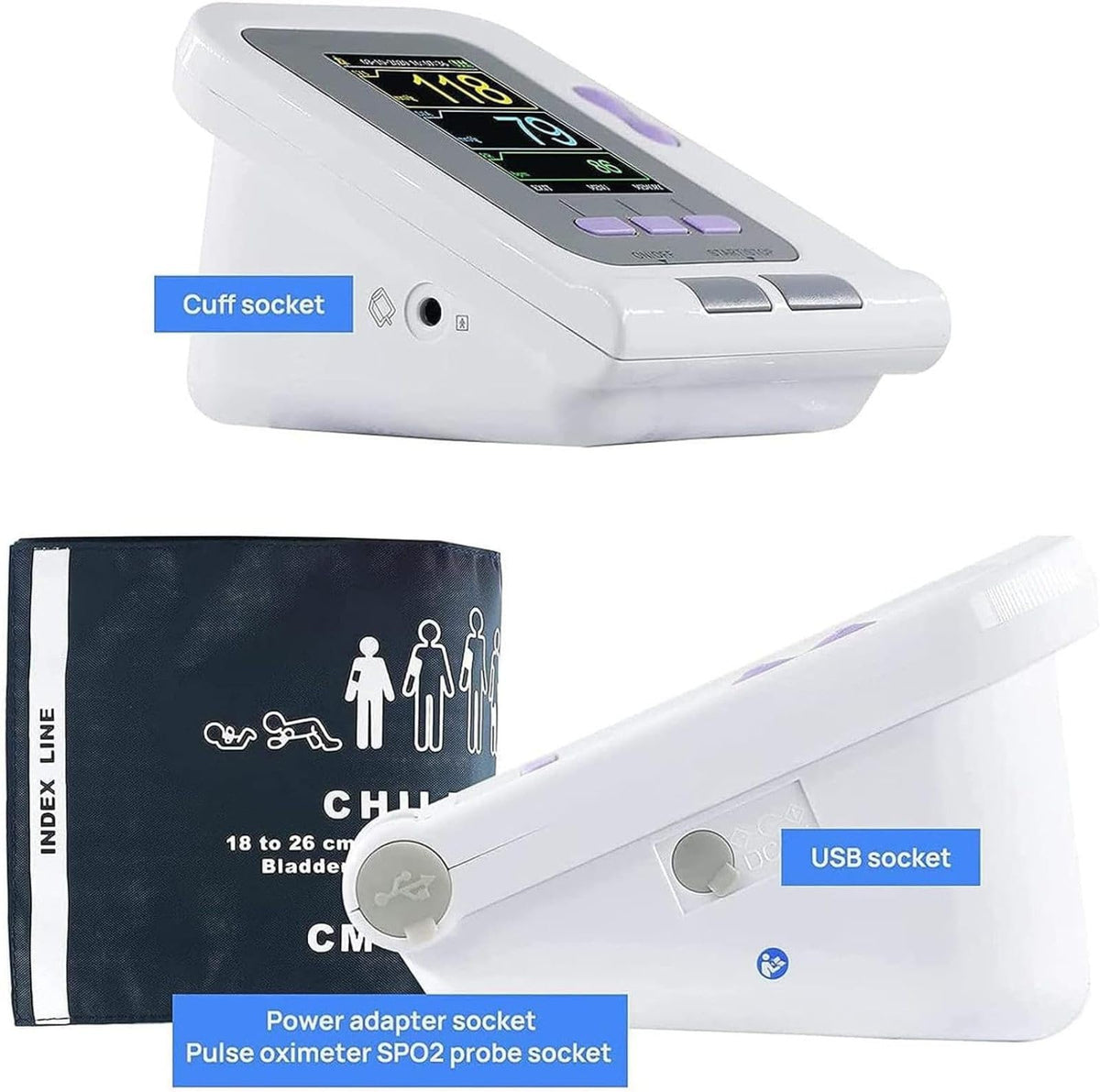 Digital Veterinary Blood Pressure Monitor with 3 Cuffs & LCD Display