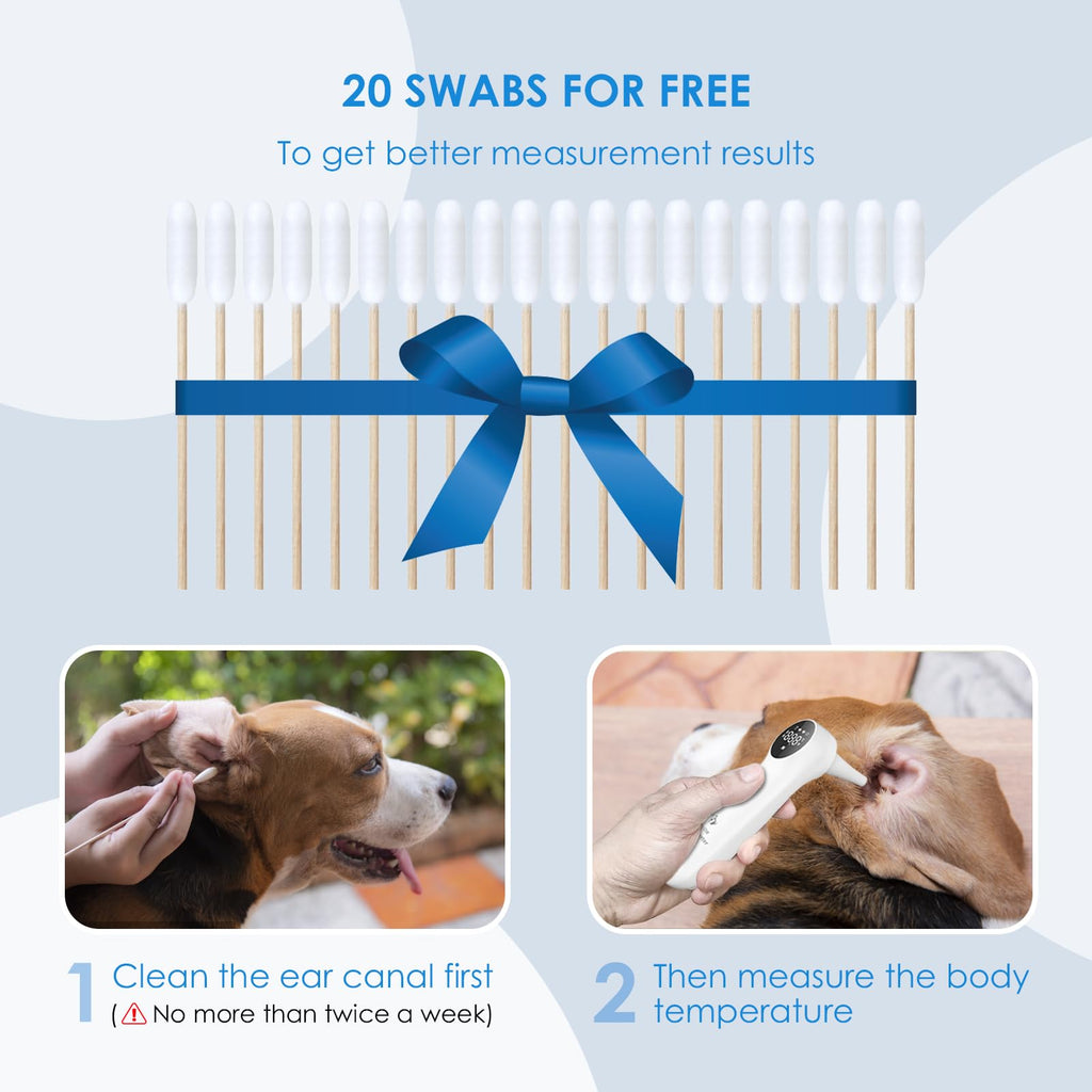 Pet Ear Thermometer for Dogs, Cats & Livestock with 1-Second Measurement
