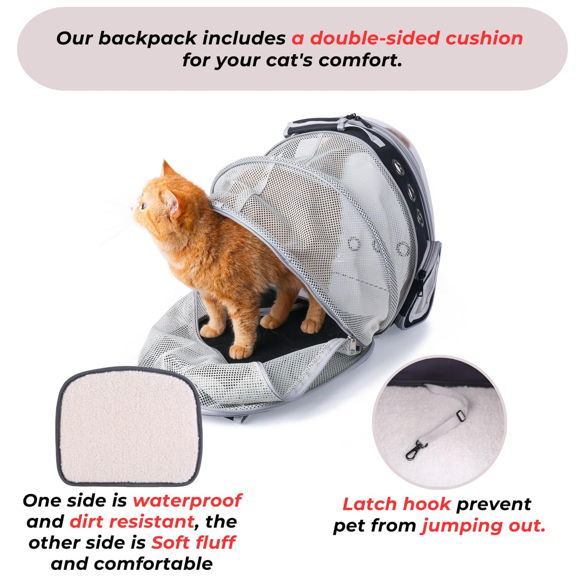 Bubble Pet Carrier Backpack for Cats & Puppies, Airline Approved