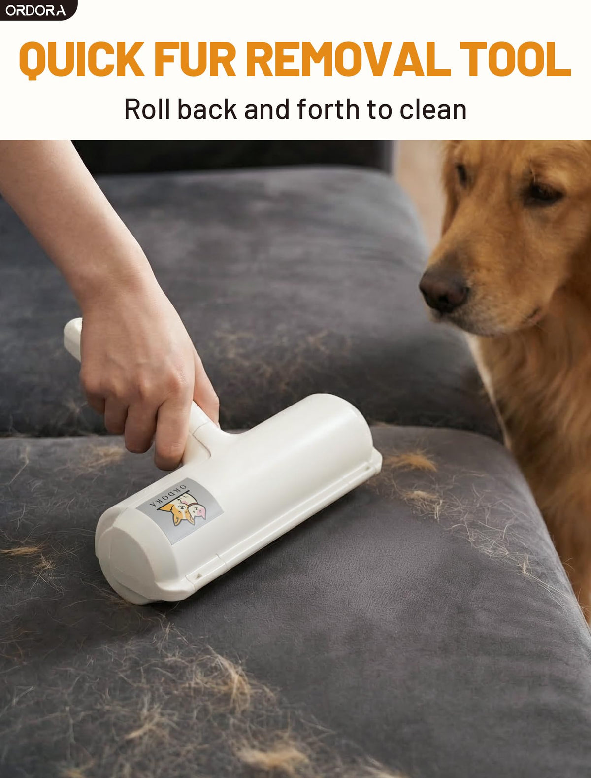 Reusable Pet Hair Remover Roller for Furniture, Carpet & Bedding