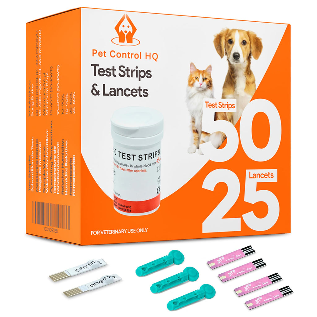 Pet Blood Glucose Monitoring Kit for Dogs & Cats with Test Strips