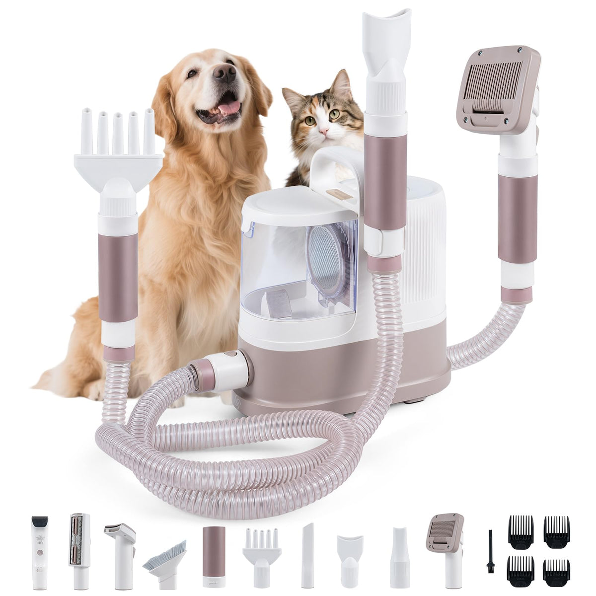 PETSITE 9-in-1 Dog Grooming Vacuum Kit for Shedding