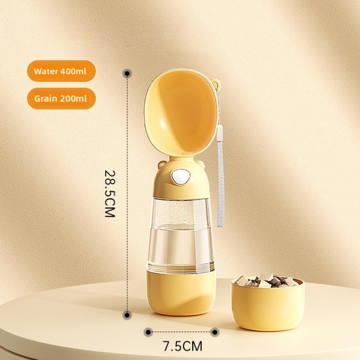 380ml Dog Water Bottle Leakproof Detachable Bowl