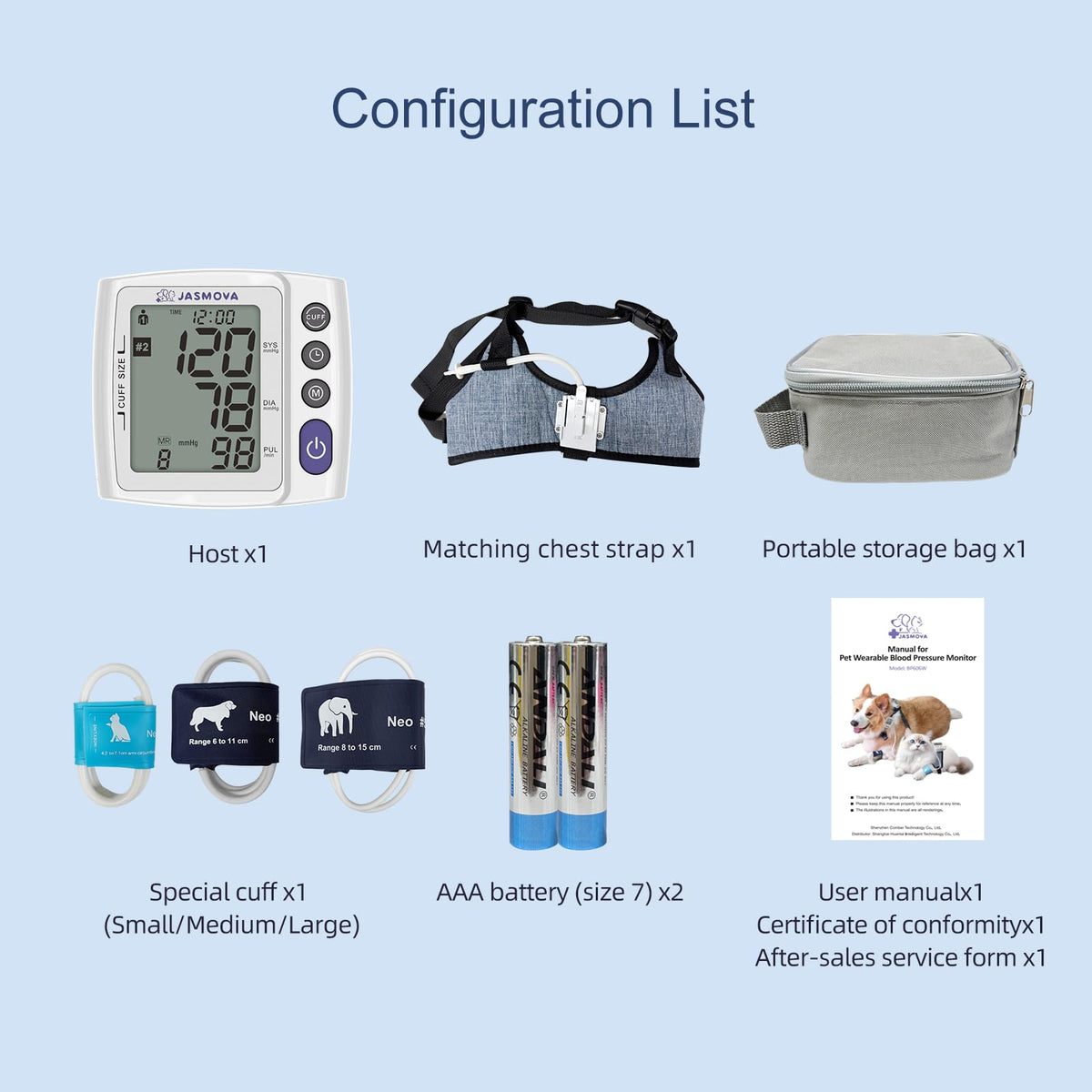 Wearable Pet Blood Pressure Monitor with Adjustable Chest Strap & LCD Display