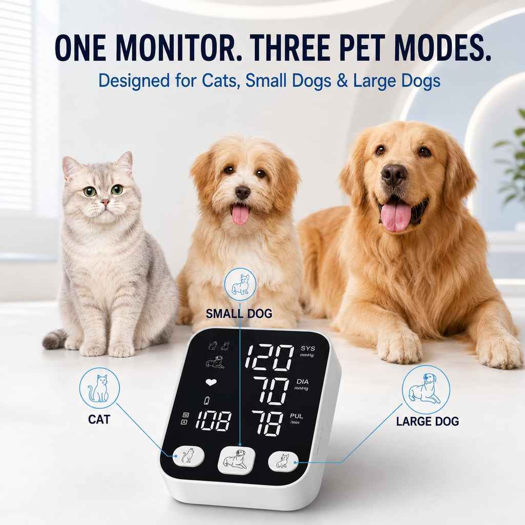 OWNQOBE Dog Blood Pressure Monitor, Digital Pet BP Machine for Dogs & Cats,