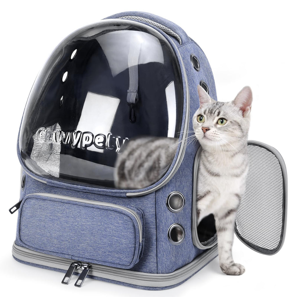 Transparent Cat Backpack Carrier with Breathable Design, Up to 15lbs