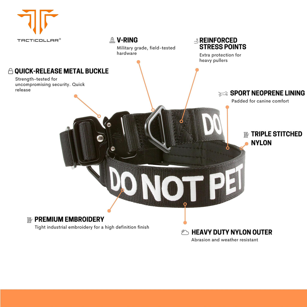 2-Inch Nylon Dog Collar with Neoprene Padding & Safety Message