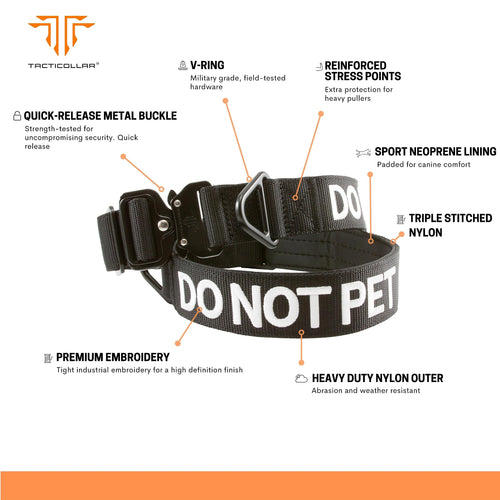 2-Inch Nylon Dog Collar with Neoprene Padding & Safety Message