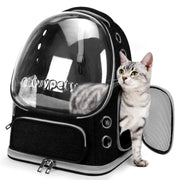 Transparent Cat Backpack Carrier with Breathable Design, Up to 15lbs