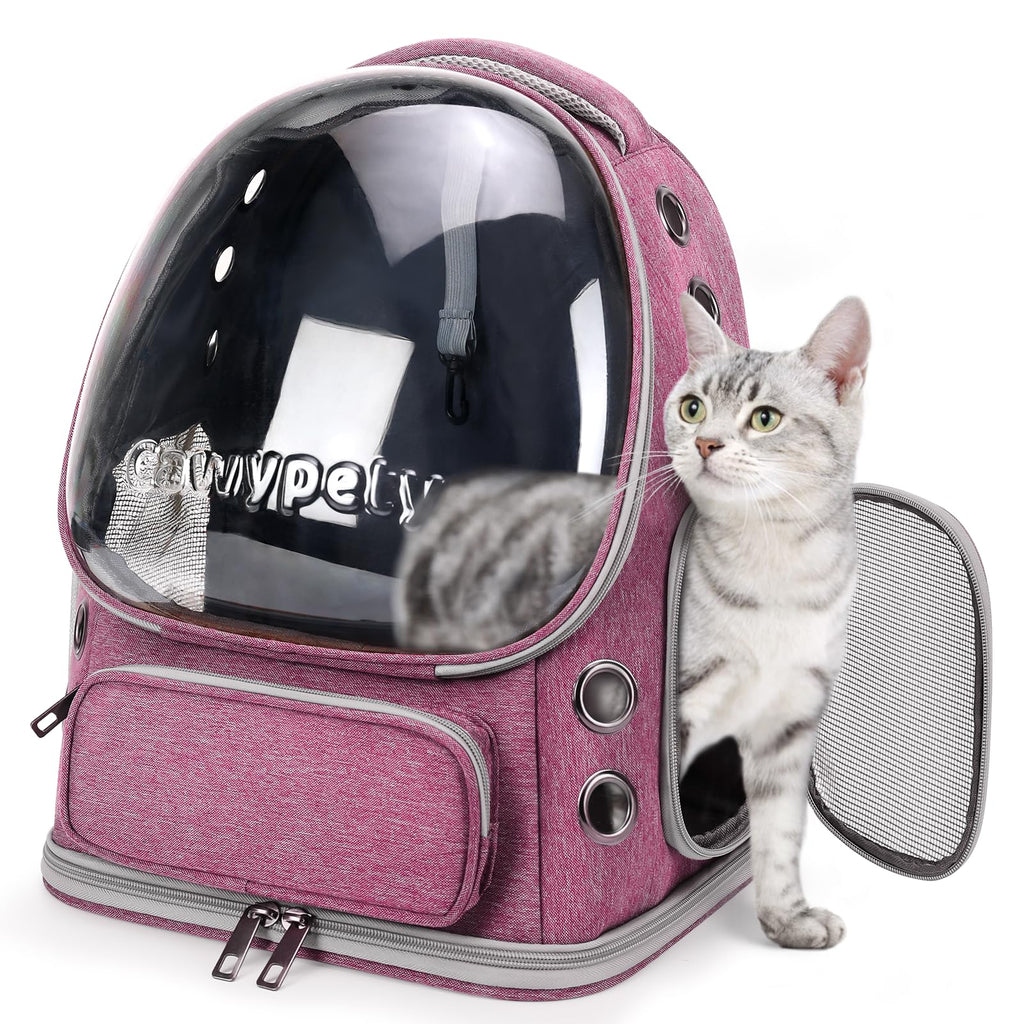 Transparent Cat Backpack Carrier with Breathable Design, Up to 15lbs