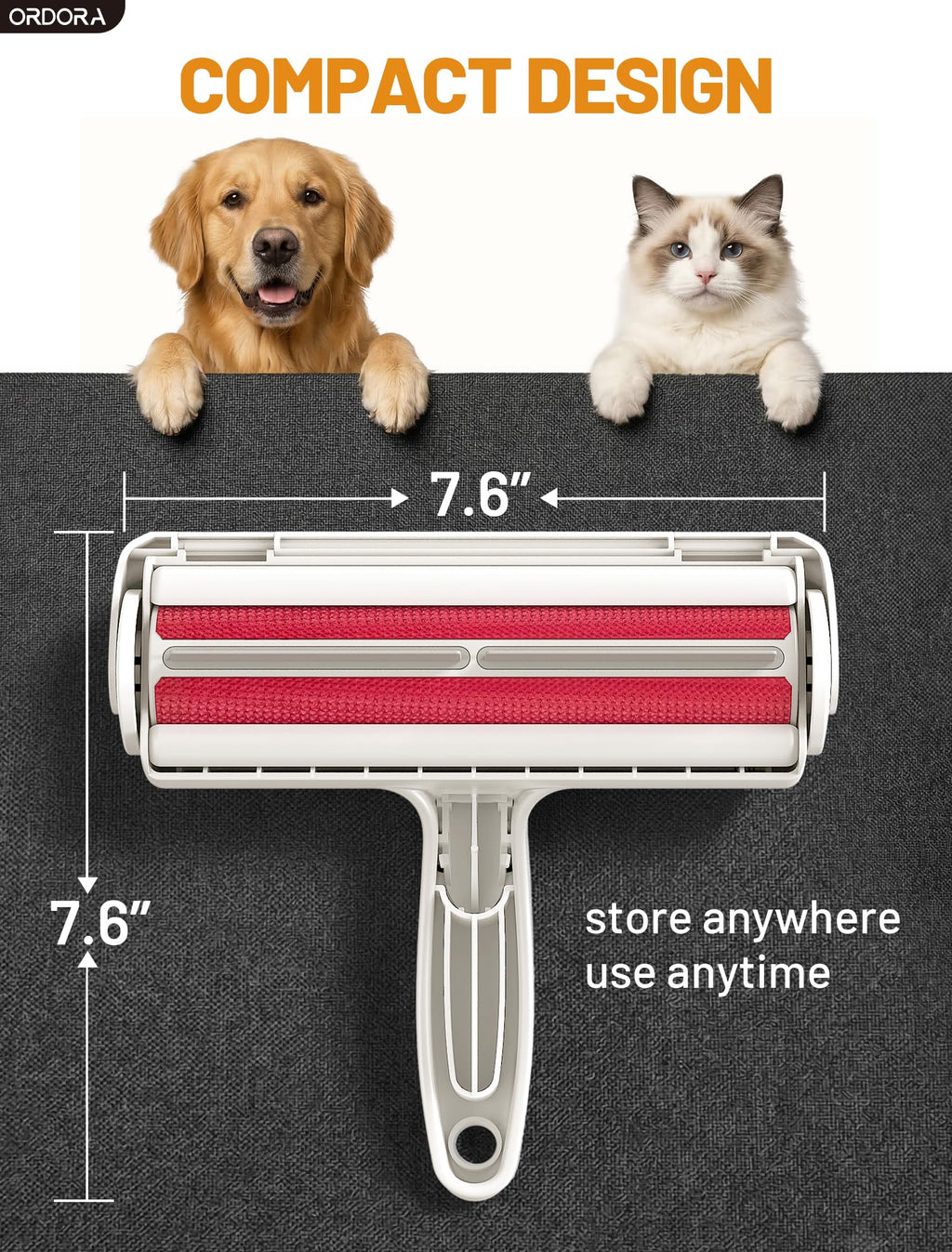 Reusable Pet Hair Remover Roller for Furniture, Carpet & Bedding