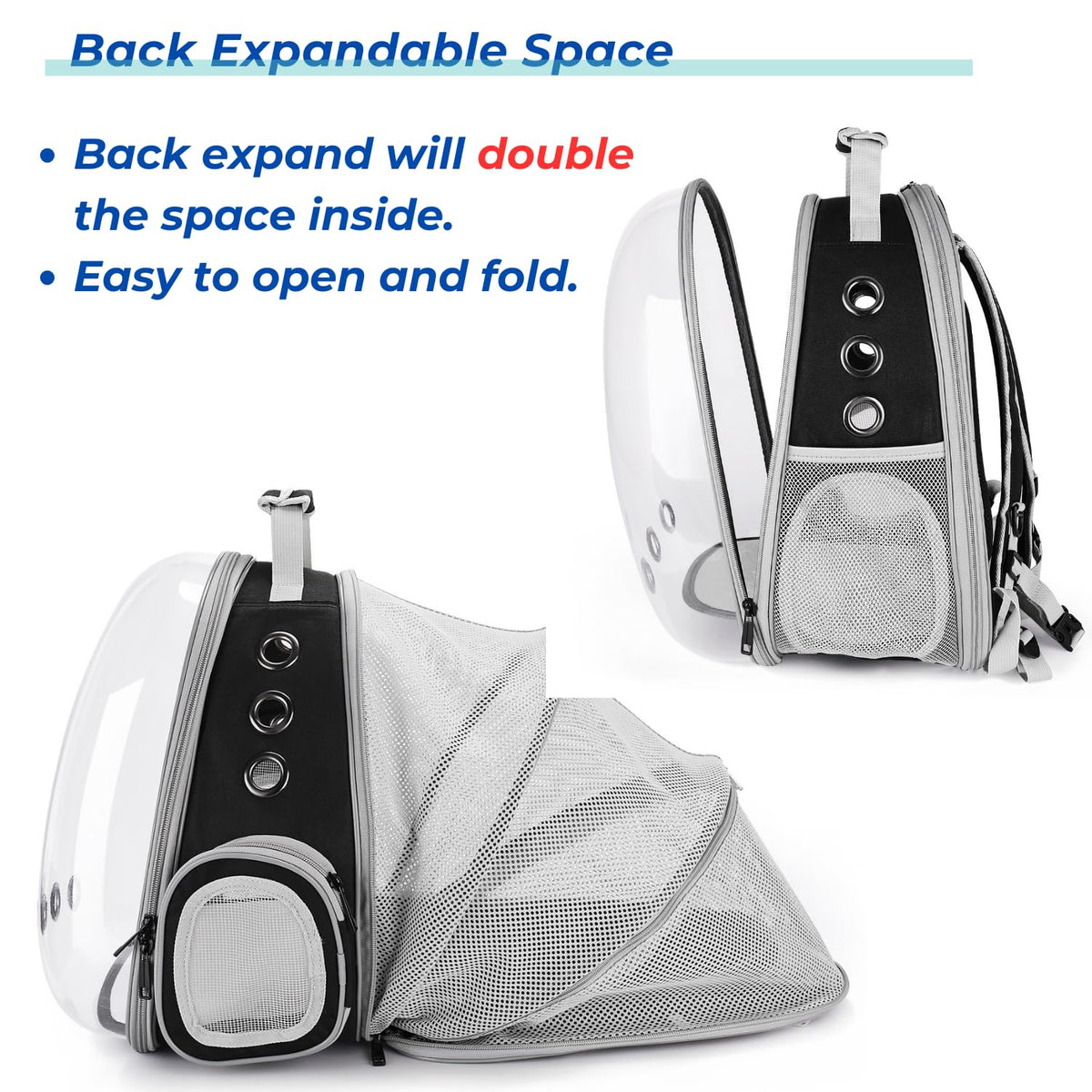 Bubble Pet Carrier Backpack for Cats & Puppies, Airline Approved