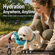 Pawb Pet Bottle Stainless for Small Dogs and Puppies Foldable Silicone Bowl