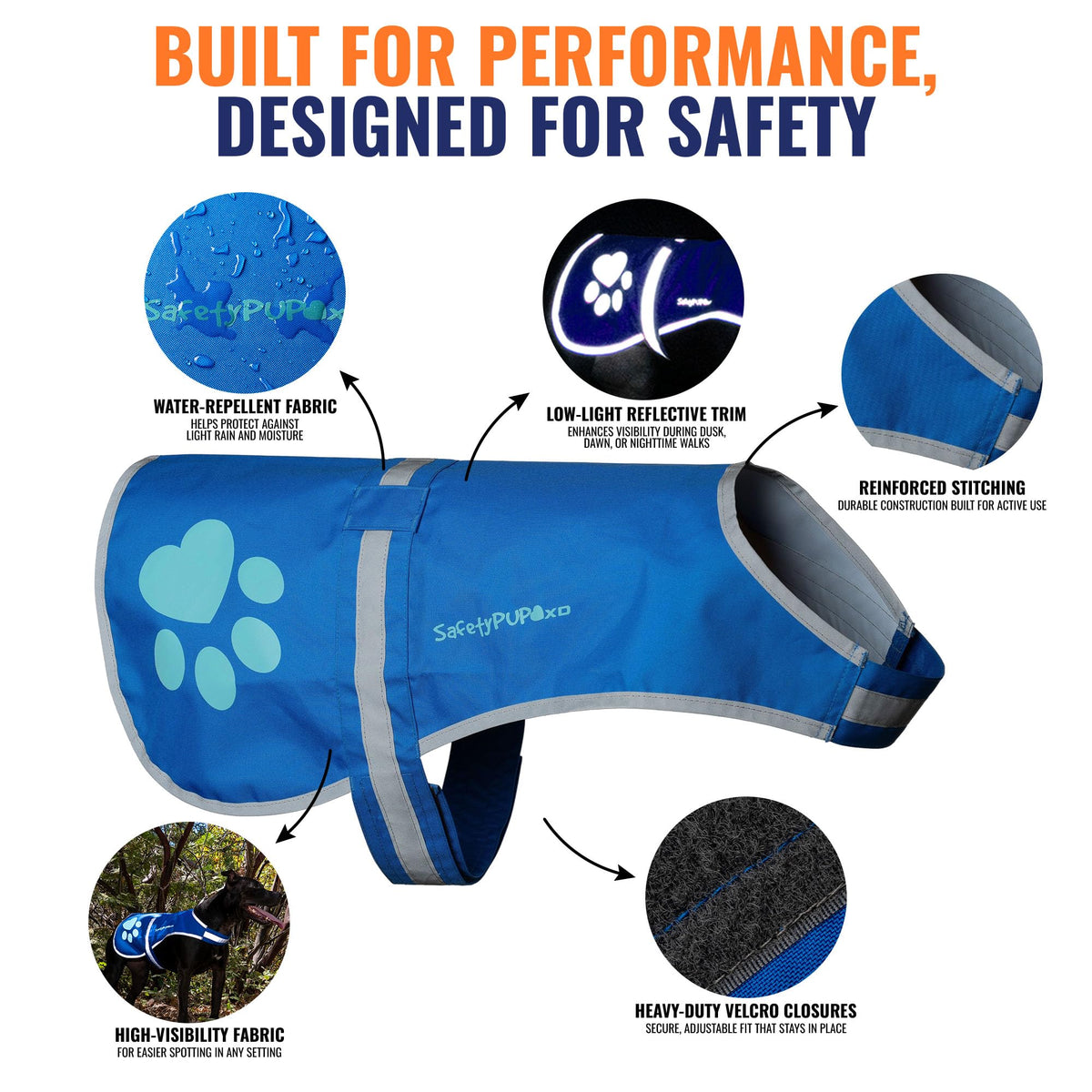 Reflective Dog Vest, Hi Vis Safety Gear for Low-Light Morning & Night Walks