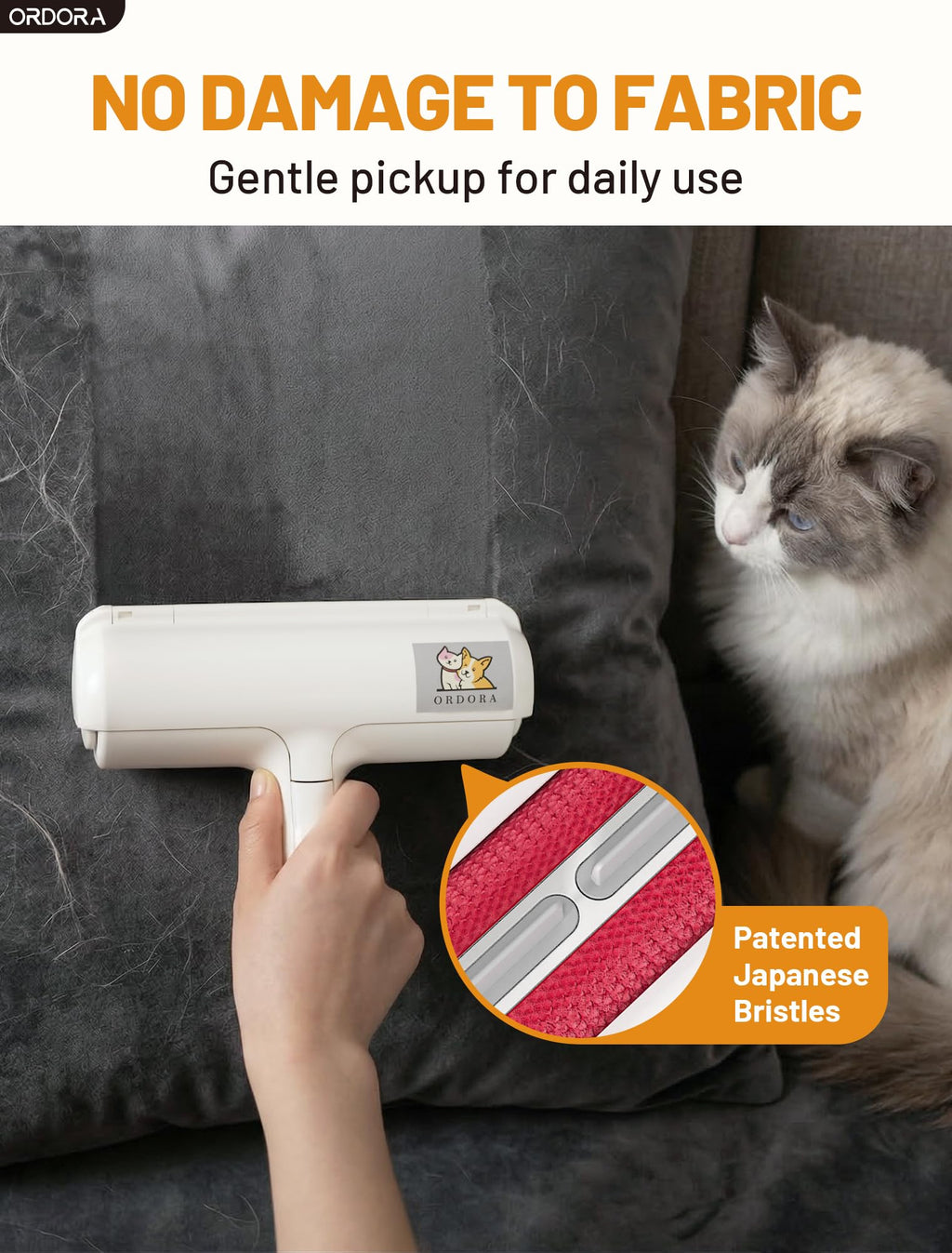 Reusable Pet Hair Remover Roller for Furniture, Carpet & Bedding
