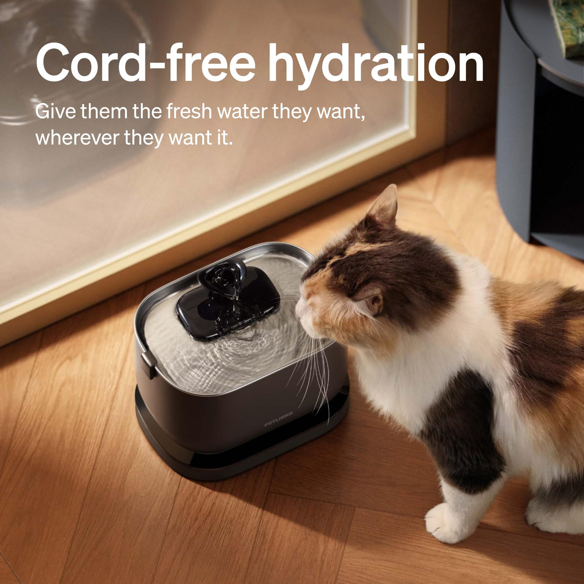 Smart Stainless Steel Pet Water Fountain with App Monitoring, 3L