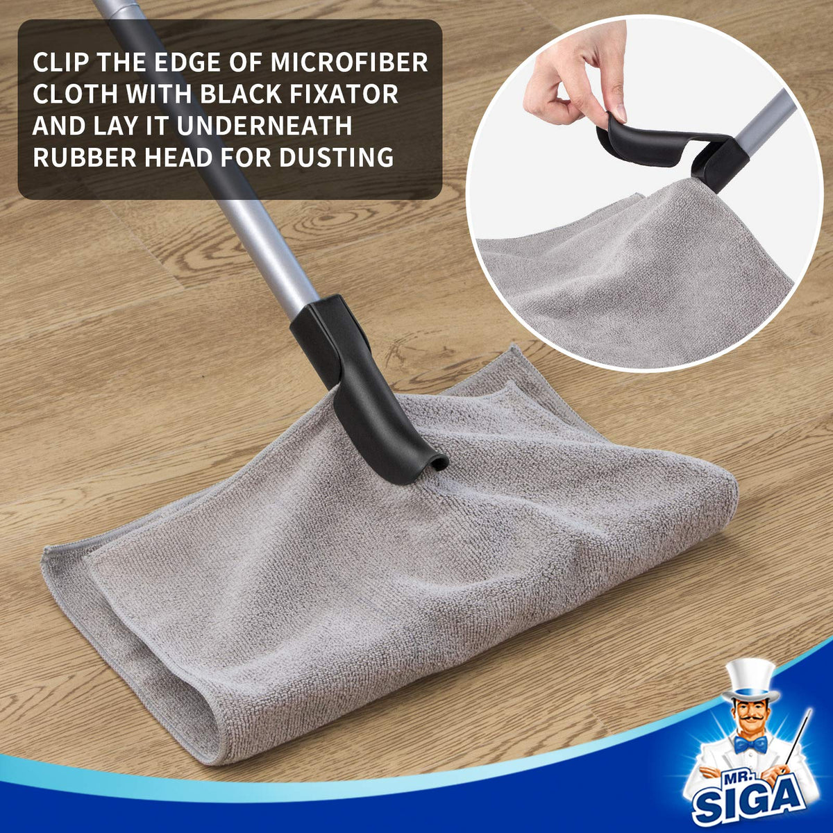 3-in-1 Pet Hair Removal Rubber Broom with Adjustable Handle & Squeegee