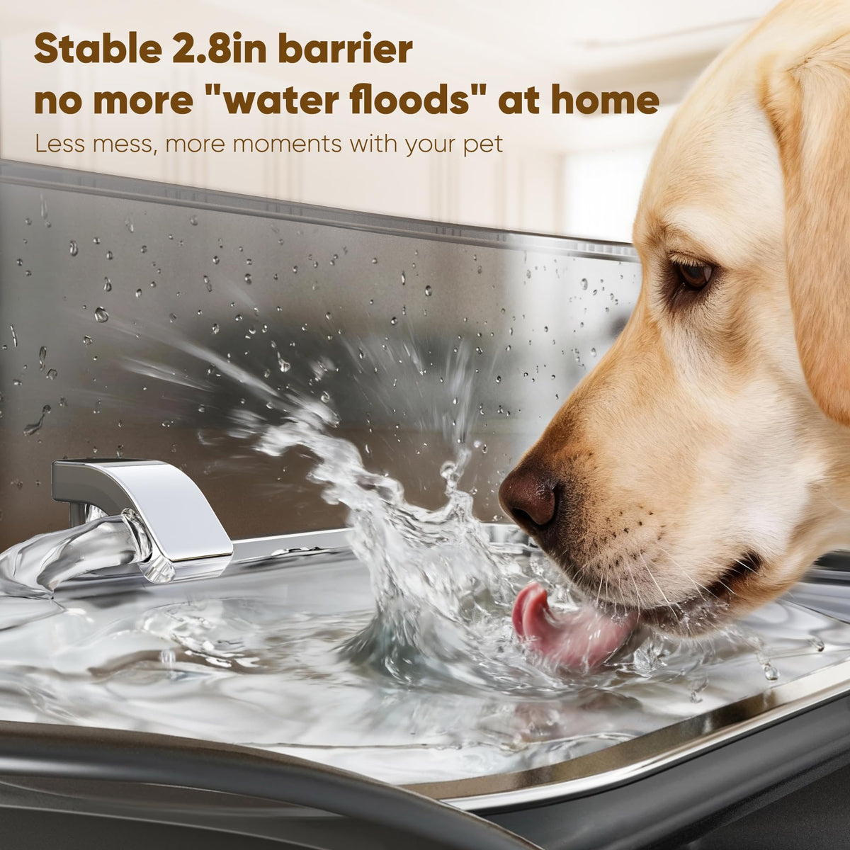 8L Stainless Steel Pet Water Fountain with Ultra-Quiet Pump for Dogs & Cats