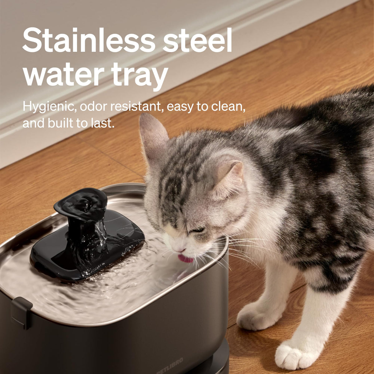 Smart Stainless Steel Pet Water Fountain with App Monitoring, 3L
