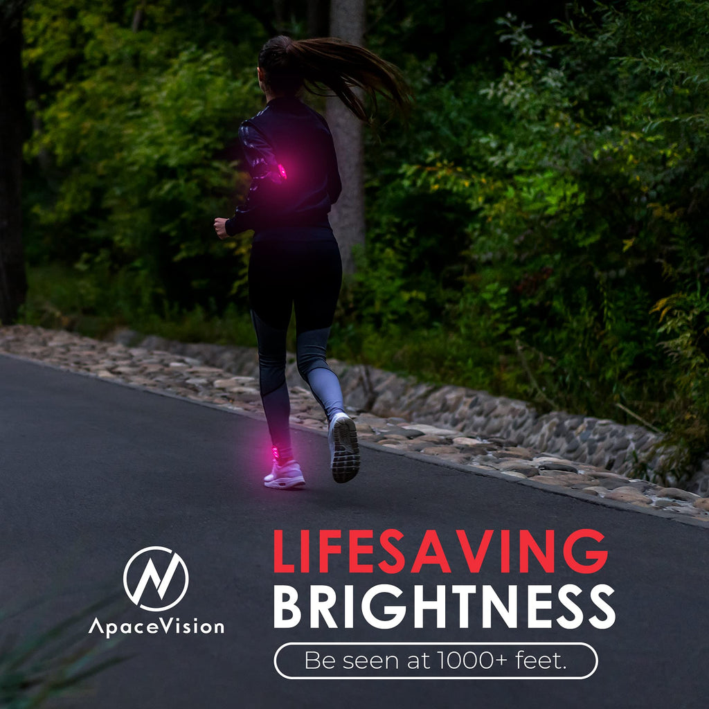 Apace Vision (2 Pack) - LED Safety Lights + Reflective Vests + Bands