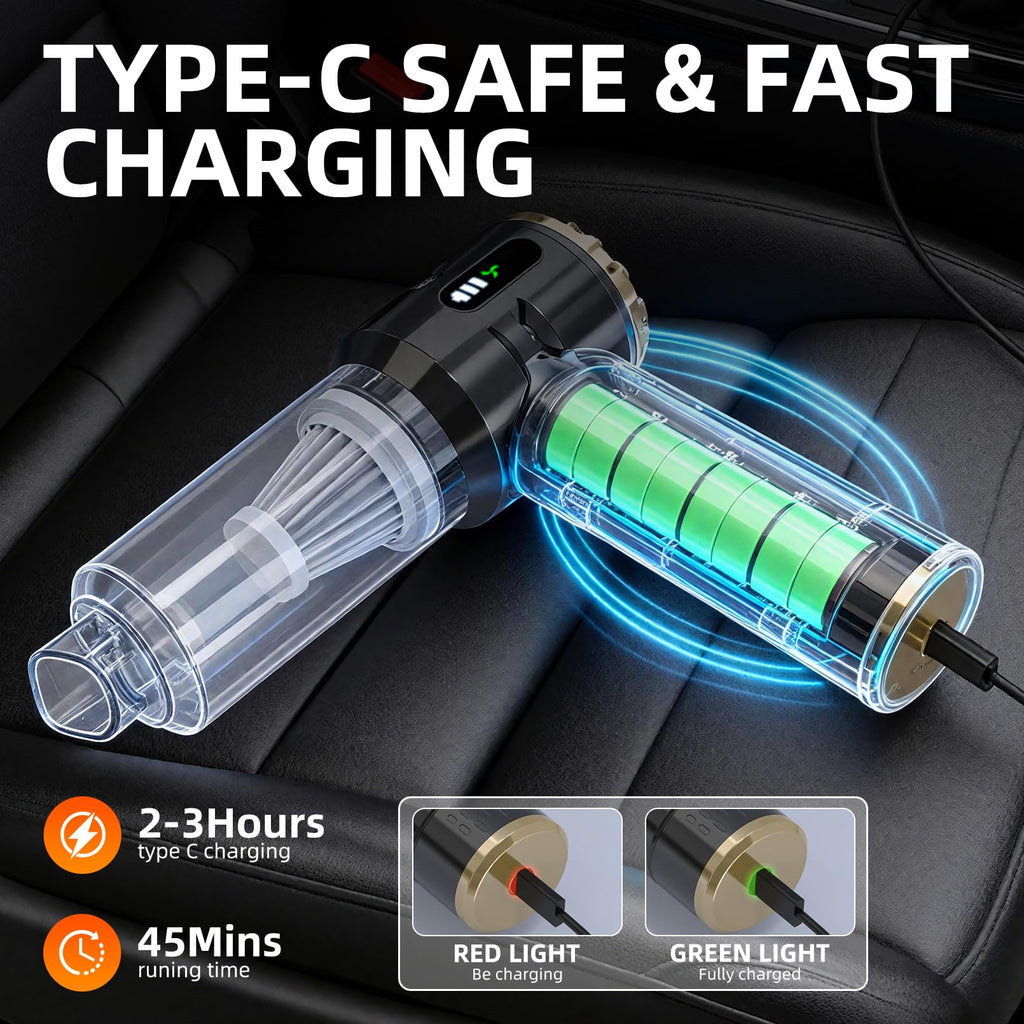Cordless Handheld Vacuum Cleaner with 23000Pa Suction for Home & Car Cleaning