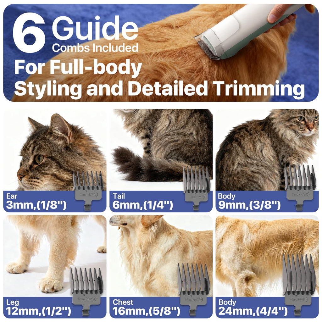 Dog Grooming Vacuum Kit with Hair Clipper & Shedding Brush, 15000Pa