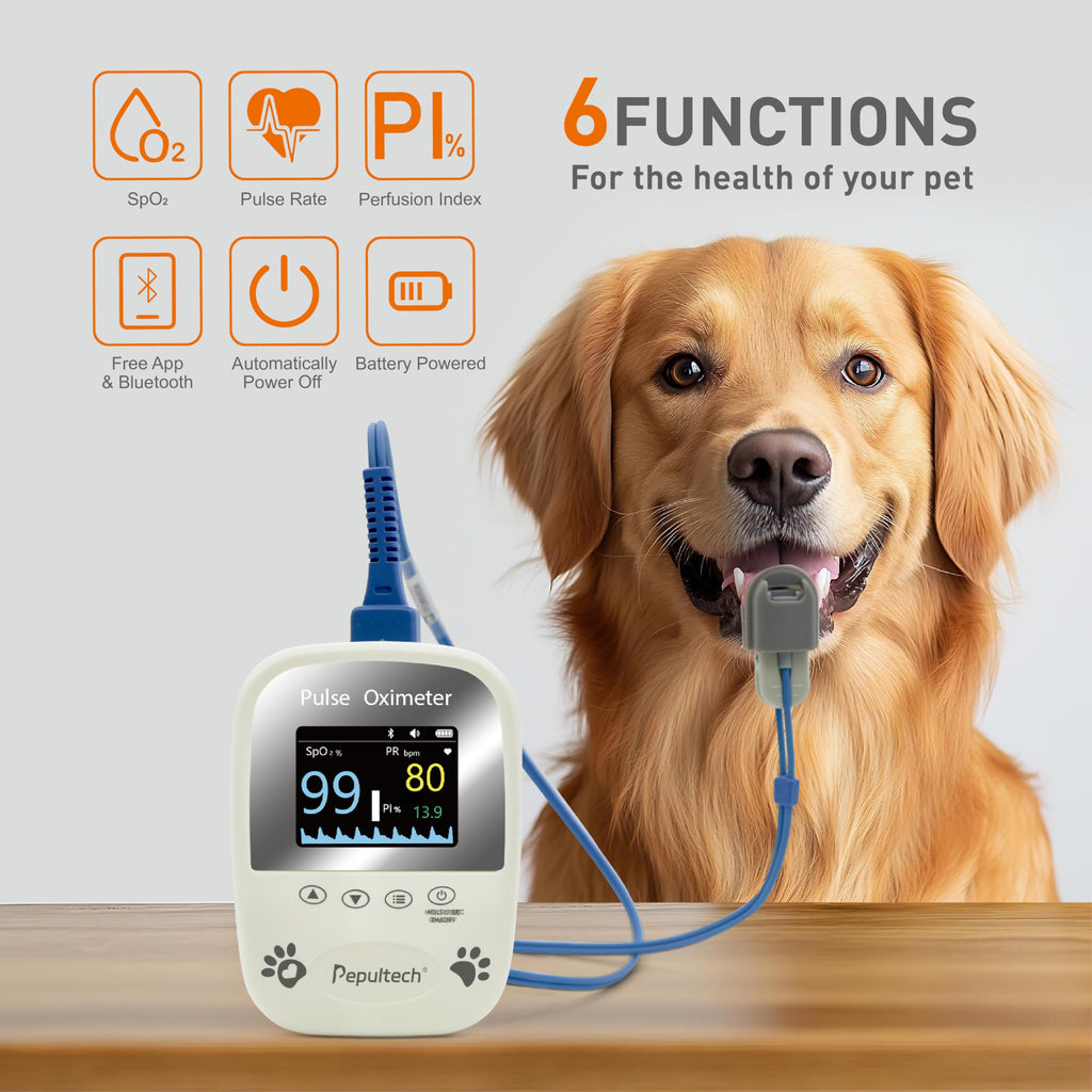 Bluetooth Pet Blood Oxygen & Pulse Rate Monitor with Tongue Probe