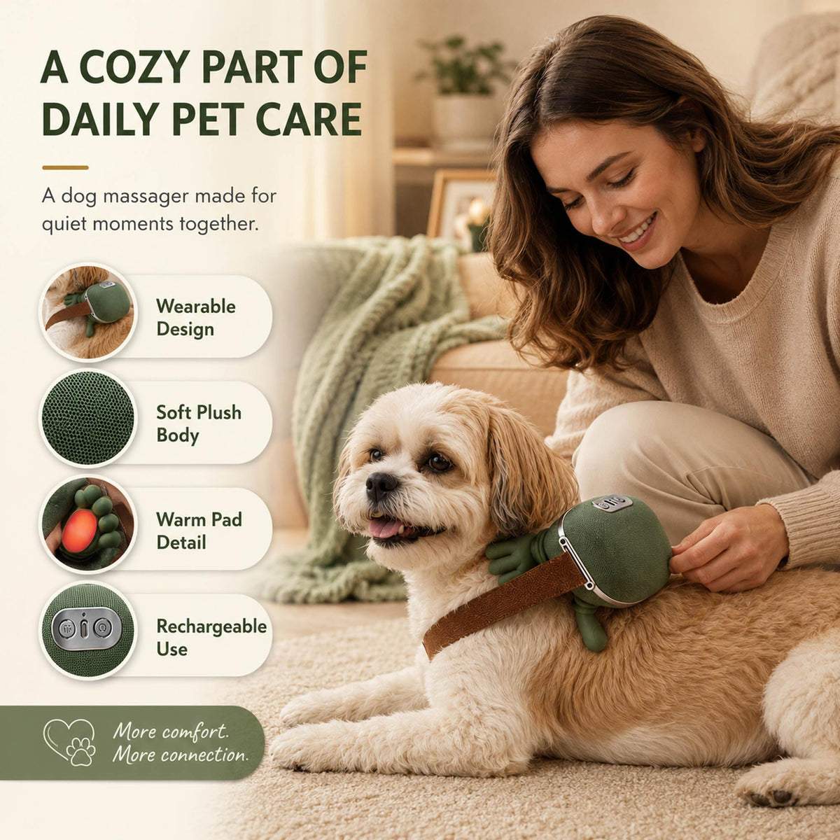 Heated Dog Neck & Shoulder Massager with USB Charging